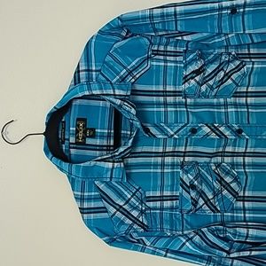 CLEARANCE Helix Blue Plaid Button Up Shirt